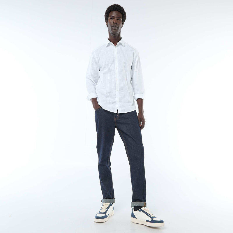 Chemise droite/regular à pois