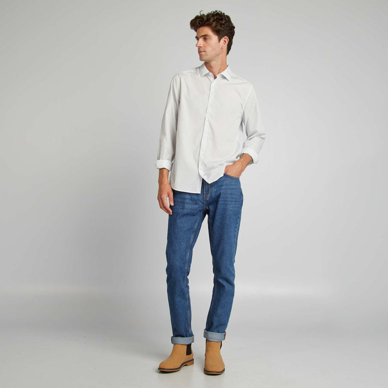 Chemise droite/regular à pois
