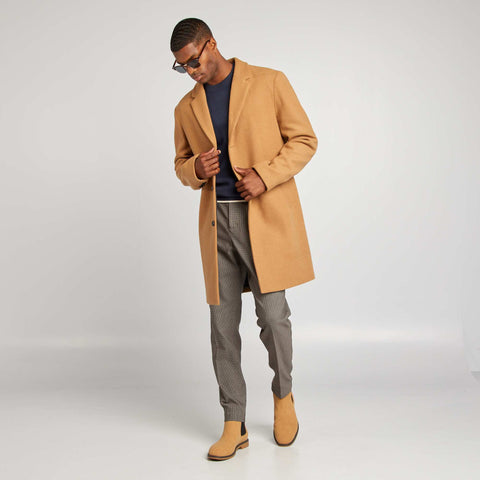 Manteau long en laine mélangé