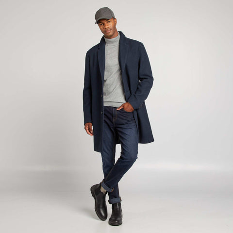 Manteau long en laine mélangé