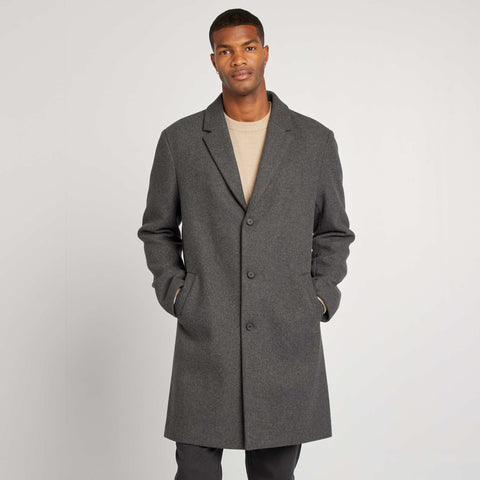 Manteau long en laine mélangé