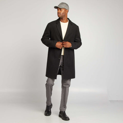 Manteau long en laine mélangé