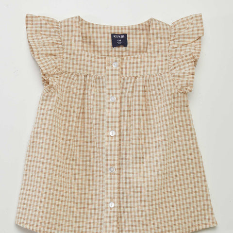 Blouse à carreaux style vichy