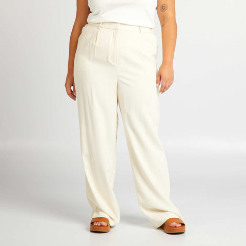 Pantalon large à taille élastiquée