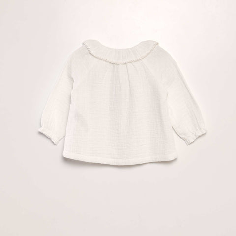 Blouse plumetis en gaze de coton