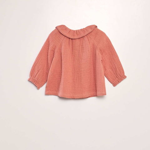 Blouse plumetis en gaze de coton