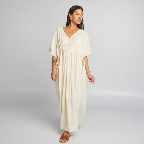 Robe longue en double gaze de coton