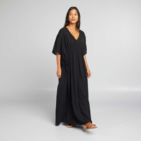 Robe longue en double gaze de coton