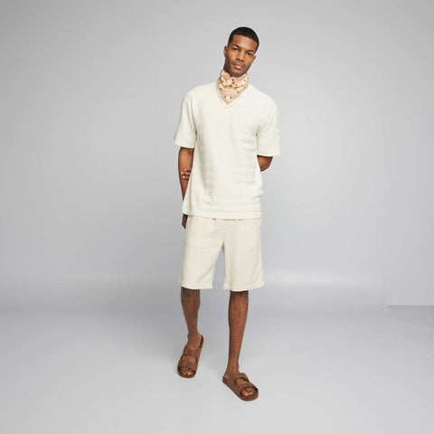 T-shirt manches courtes texturée