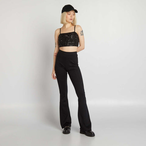 Pantalon flare/bootcut en matière stretch