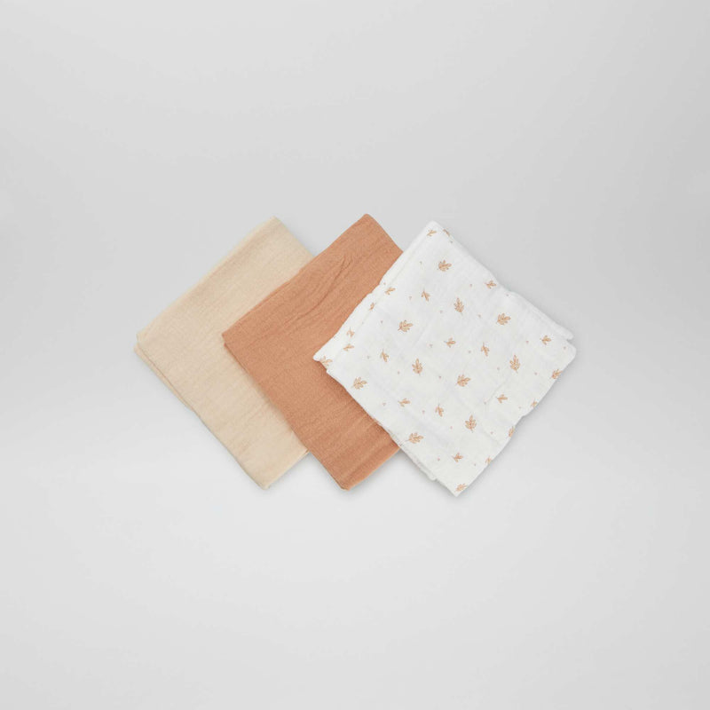 Lot de 3 langes en coton
