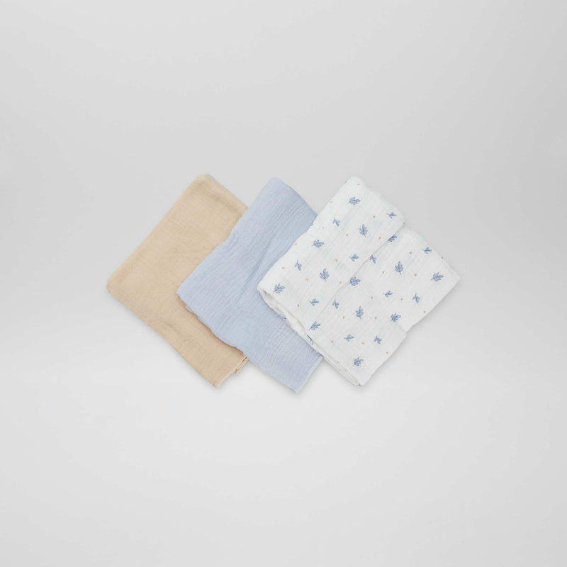 Lot de 3 langes en coton