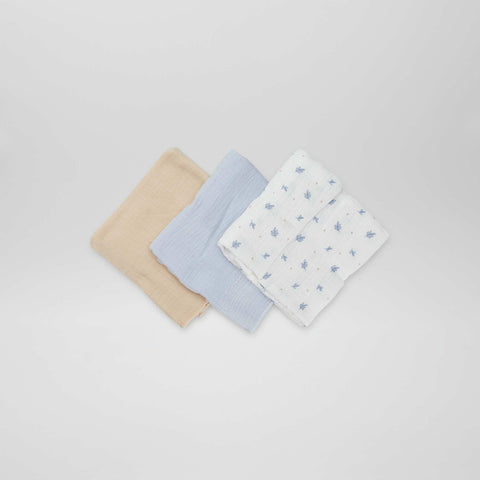 Lot de 3 langes en coton