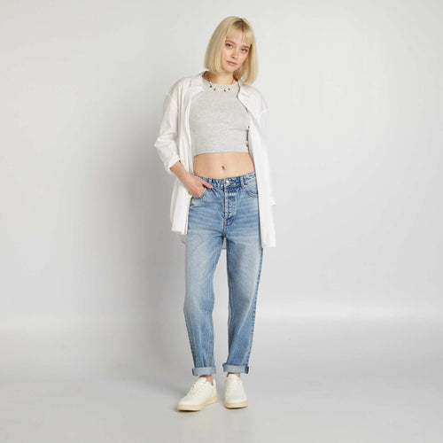 Jean droit à taille haute