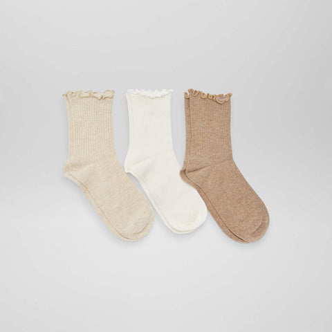 Lot de 3 chaussettes ondulées