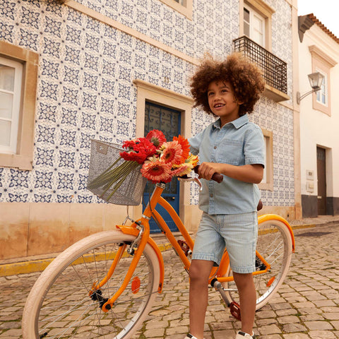 Chemise en denim à manches courtes