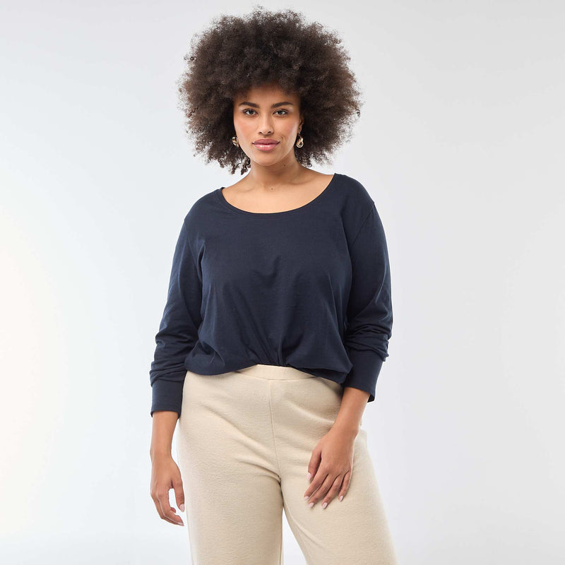 T-shirt manches longues uni en jersey