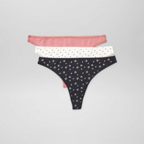 Lot de 3 tangas en coton