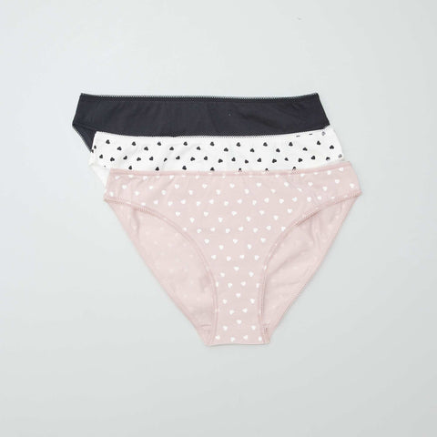 coeurs rose/blanc/noir