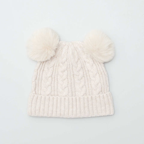 Ensemble bonnet + snood + moufles tressés