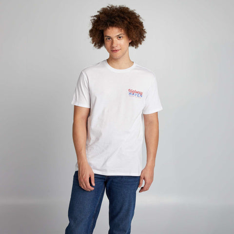 T-shirt en coton à coupe droite avec imprimé