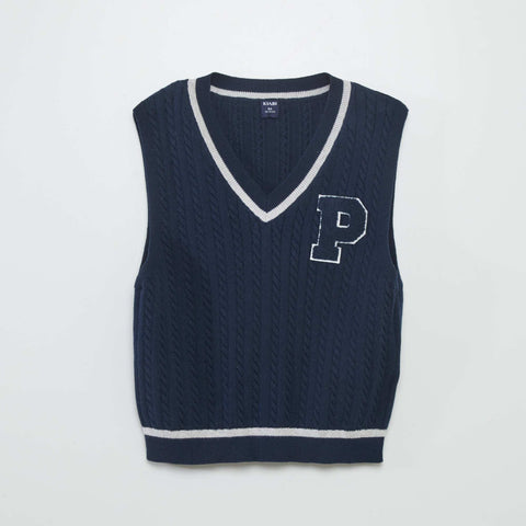 Pull sans manche avec patch