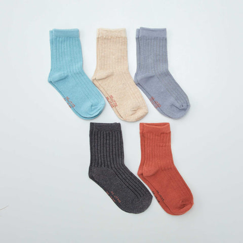 Lot de 5 chaussettes unies