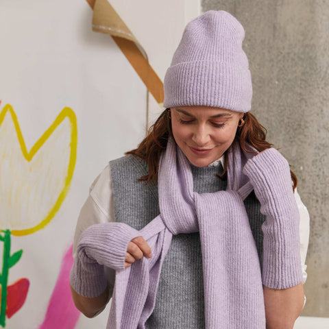 Bonnet en maille côtelée