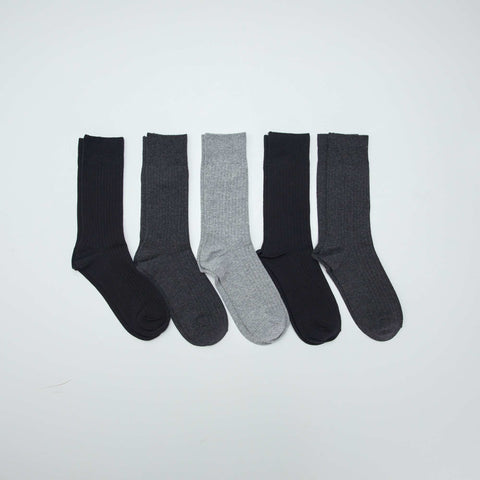 Lot de 5 chaussettes côtelées