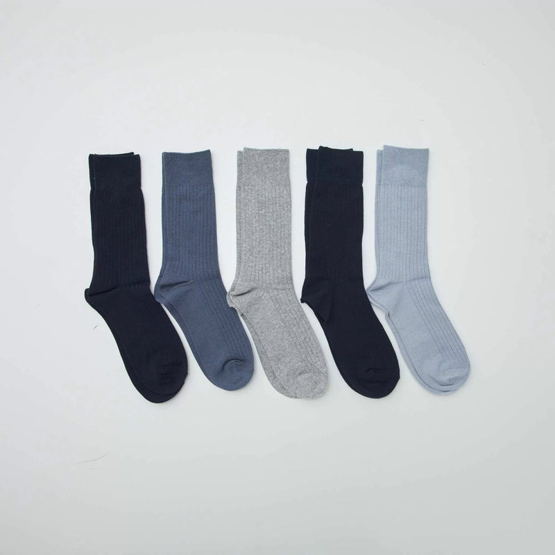 Lot de 5 chaussettes côtelées