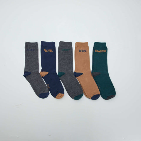 Chaussettes hautes en maille - Lot de 5