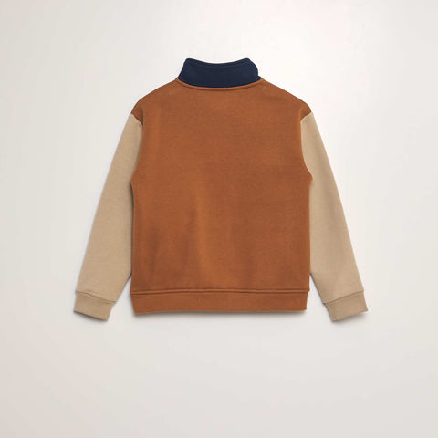 Sweat col camionneur colorblock