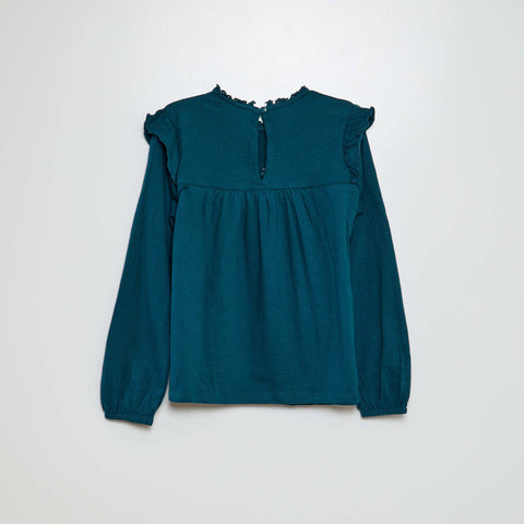 T-shirt manches longues broderies ajourées