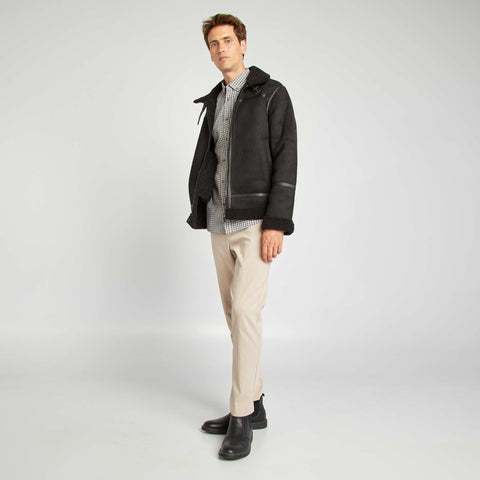 Blouson en suédine et sherpa