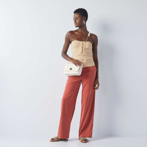 Top bustier à boutons fantaisies