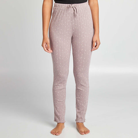 Pantalon de pyjama imprimé en maille pointelle