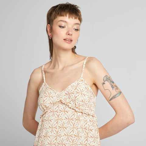 Robe longue fluide imprimée