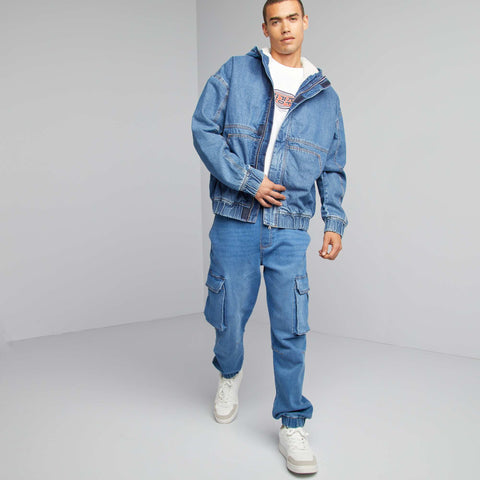 Blouson en jean avec intérieur sherpa