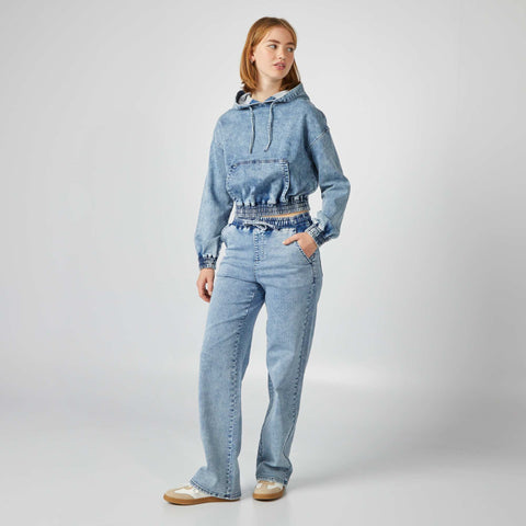 Sweat à capuche en denim