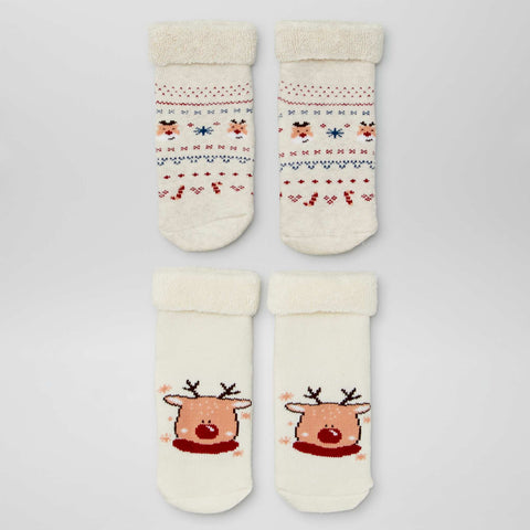 Chaussettes de Noël en maille épaisse - lot de 2