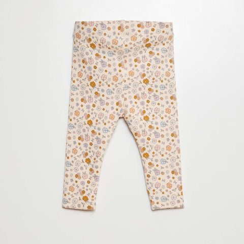 Legging côtelé avec boutons fantaisies