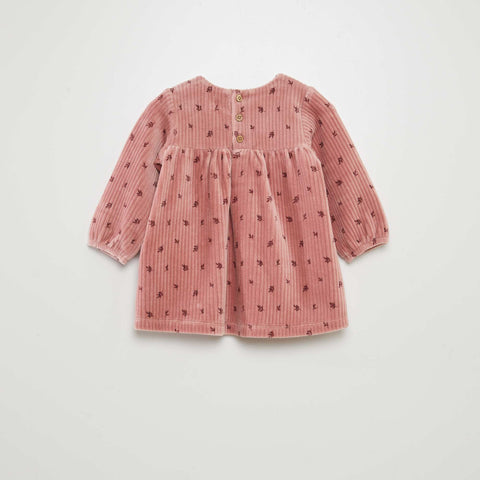 Robe en velours côtelé à motif