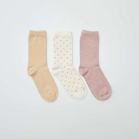 Lot de 3 paires de chaussettes pailletées