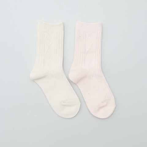 Lot de 2 paires de chaussettes en maille fantaisie