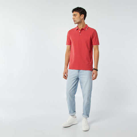 Polo en piqué  de coton