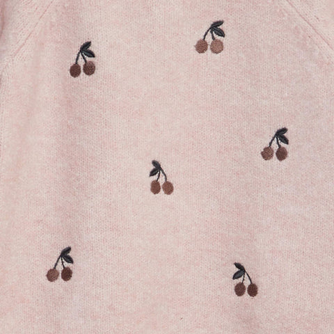 Pull en maille mousseuse avec broderies
