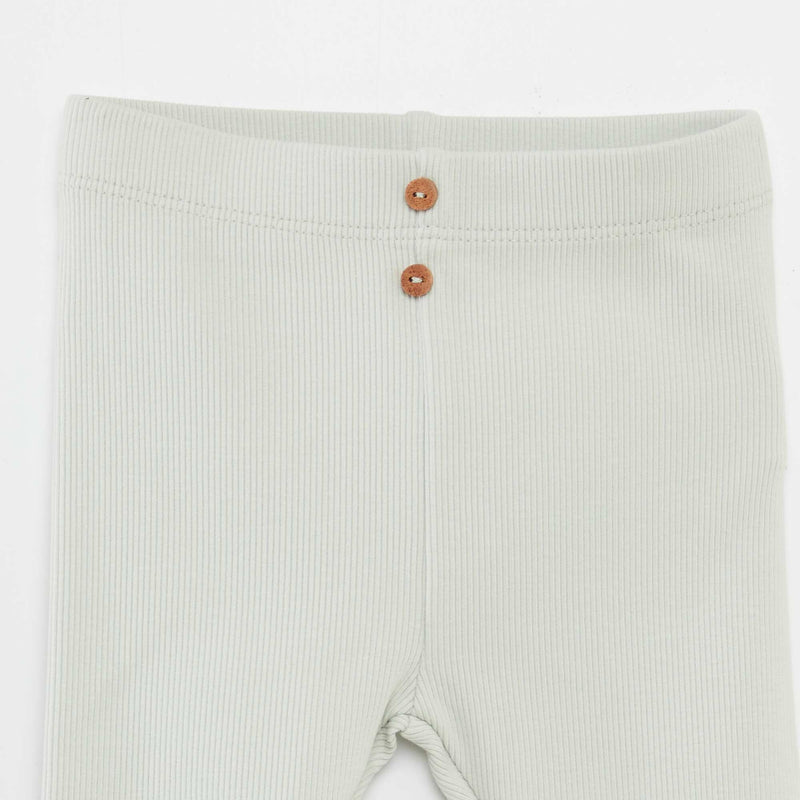 Legging côtelé avec boutons