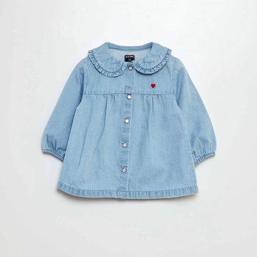 Chemise en denim avec broderie cœur