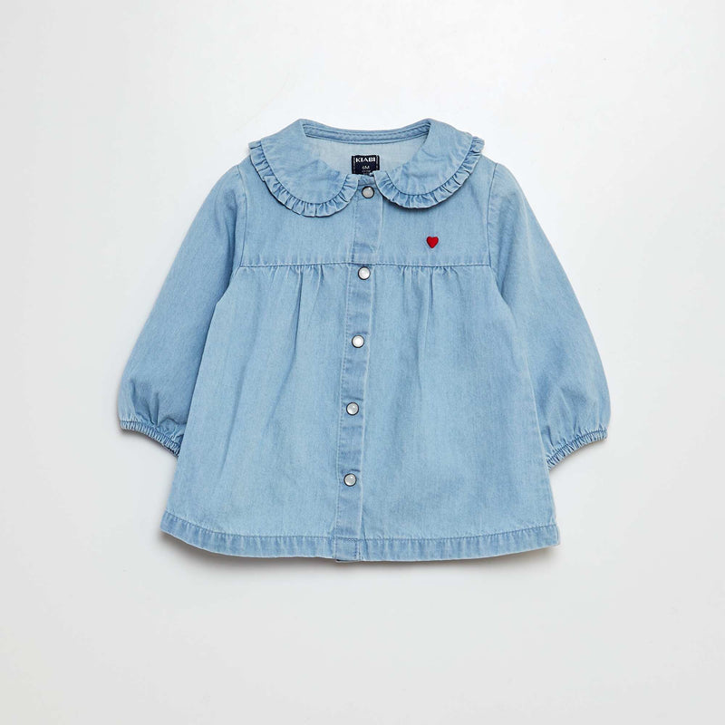 Chemise en denim avec broderie cœur