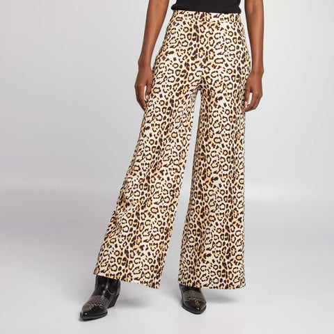 Pantalon large léopard